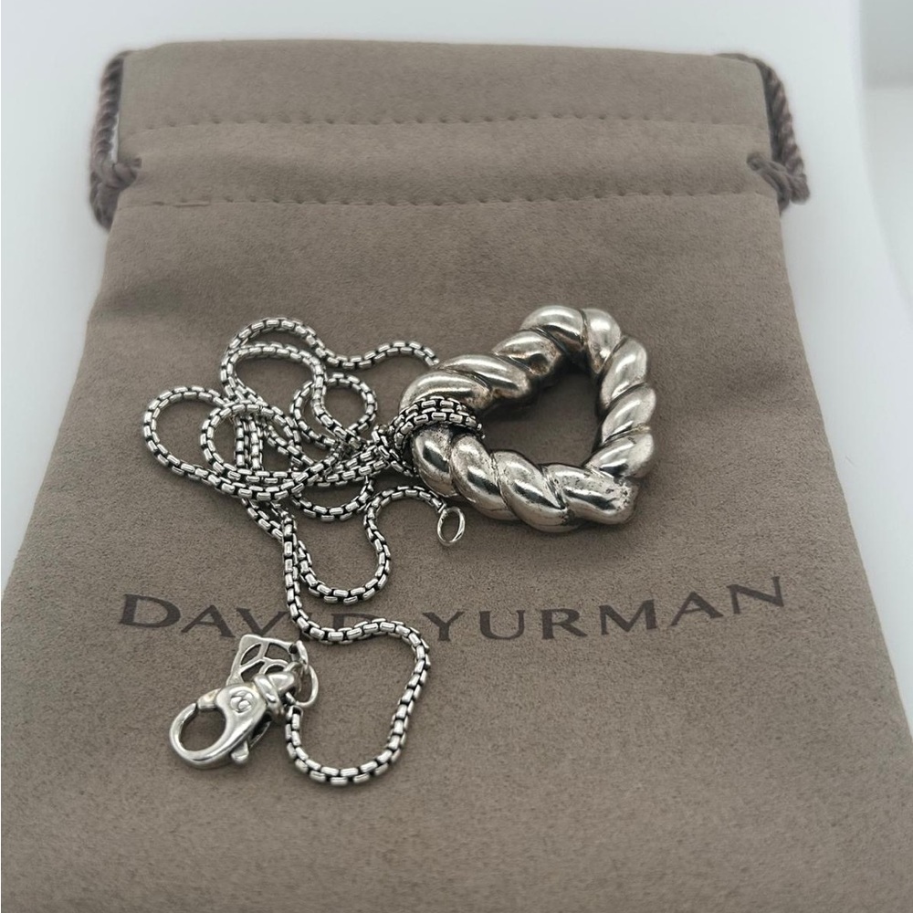 David Yurman Silver Heart Necklace